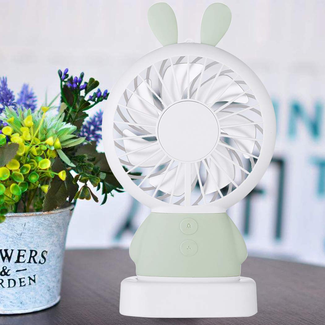 7633 Mini Portable Fan USB Rechargeable Handheld Rabbit Style Color Changing LED Light Pocket Desk Light Fan DeoDap 7633 Mini Portable Fan USB Rechargeable Handheld Rabbit Style Color Changing LED Light Pocket Desk Light Fan DeoDap